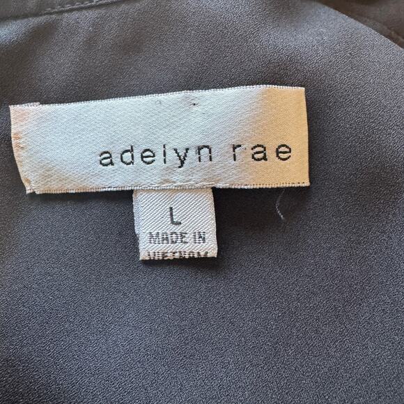 Adelyn Rae Sz L Black Jumpsuit Open Back Sheer Sleeves Wide Leg Classic Elegant - Picture 12 of 15